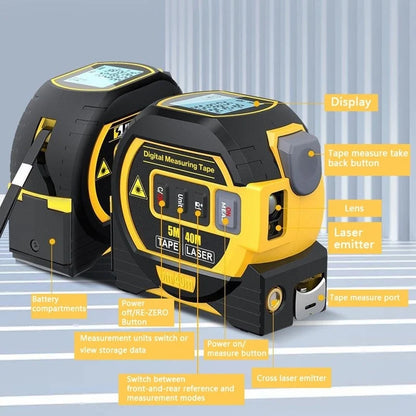 VarietyHaven™ 3 in 1 Laser tape measure